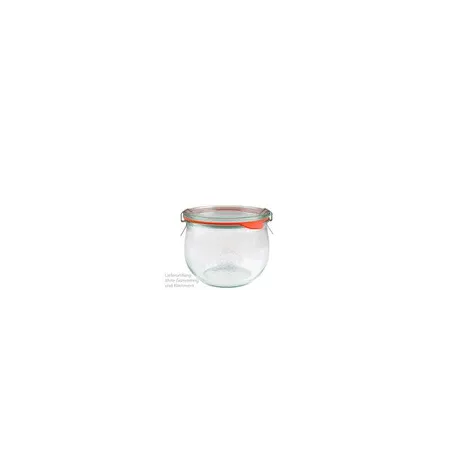 WECK Pots tulipes, 580 ml avec bord rond de 100 mm, 6 pièces avec couvercle en verre