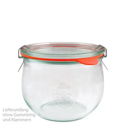 WECK Tulpen-Gläser, 580 ml mit 100 mm Rundrand, 6 Stück inkl. Glasdeckel