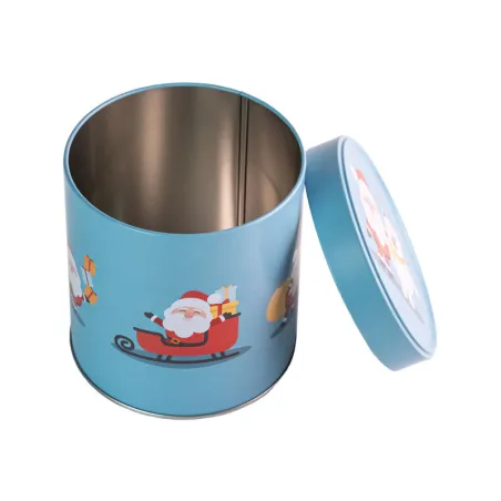 Santa & polar bear cookie tin Ø 117 x 120 mm