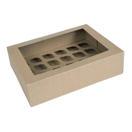 Cupcake box brown for 24 mini cupcakes, 1 piece
