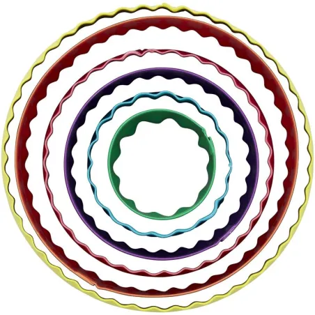Wilton round corrugated cookie cutter set, 6 pieces