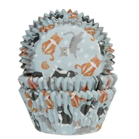 Moules à cupcakes chats, 50 pièces