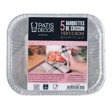 Moule à pâtisserie en aluminium 15 x 12,5 cm, 5 pièces