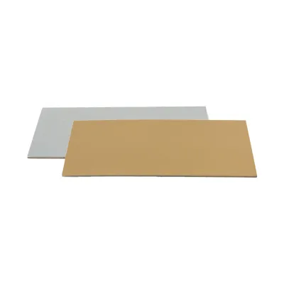 Tortenplatte Rechteckig 35 cm x 45 cm, Silber und Gold
