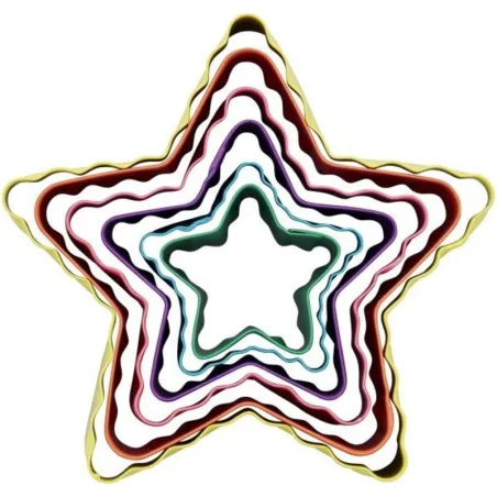 Wilton cookie cutter set stars wavy, 6 pieces