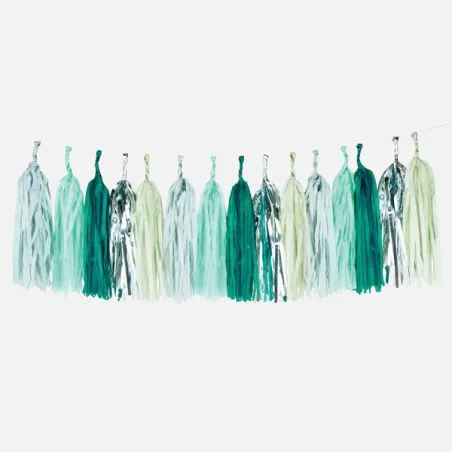 Ghirlanda di nappe verde, 4,20 metri