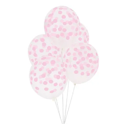 Ballon mit Rosa Punkten, 5 Stück