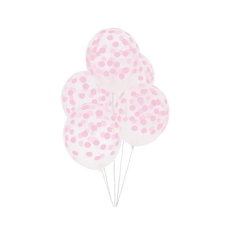 Ballon mit Rosa Punkten, 5 Stück