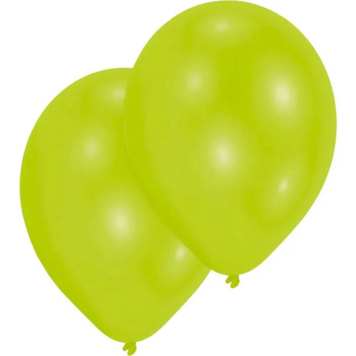 Lime green balloons, 10 pieces