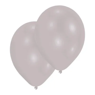 Ballon Metallic Silber, 10 Stück