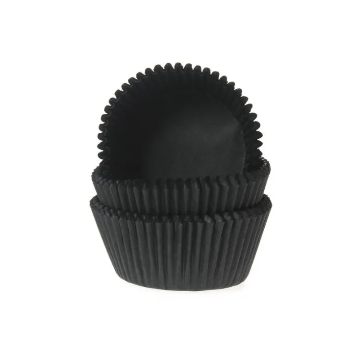 Mini cupcake molds black, 60 pieces