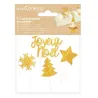 Cake topper Joyeux Noël, 4 pezzi