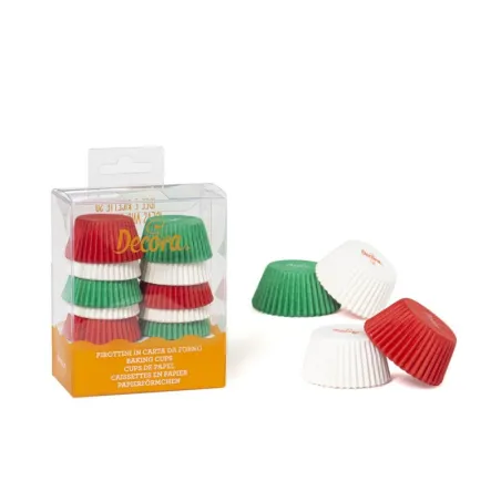 Mini cupcake cases white / green / red, 200 pieces