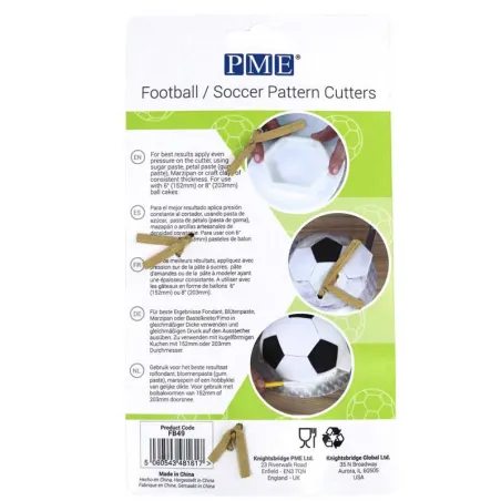 Football pattern cookie cutter set, 4 pieces