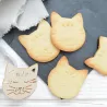 Cookie cutter cat head with wooden embosser