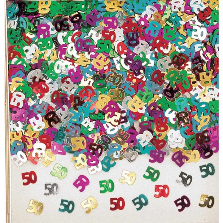 Confetti nombre 50 métallisé multicolore, 14 g