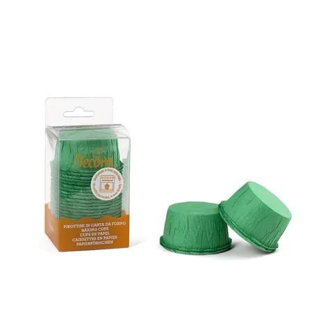 Muffin tins crinkled green, 25 pieces