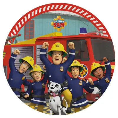 Pappteller Feuerwehrmann Ø 23 cm, 8 Stück