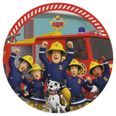 Paper plate fireman Ø 23 cm, 8 pieces
