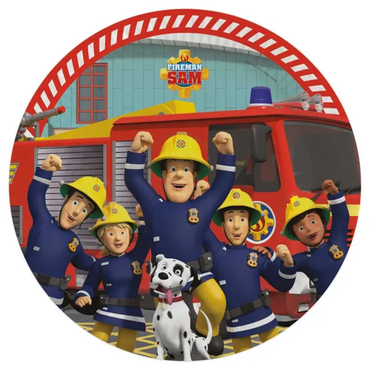 Paper plate fireman Ø 23 cm, 8 pieces
