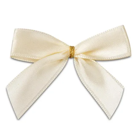 Bow with clip, cream
