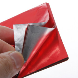 Feuille d'aluminium chocolat rouge, 150 pièces