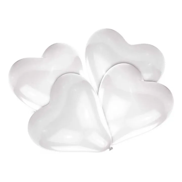 Heart balloon white 30.4 cm, 5 pieces