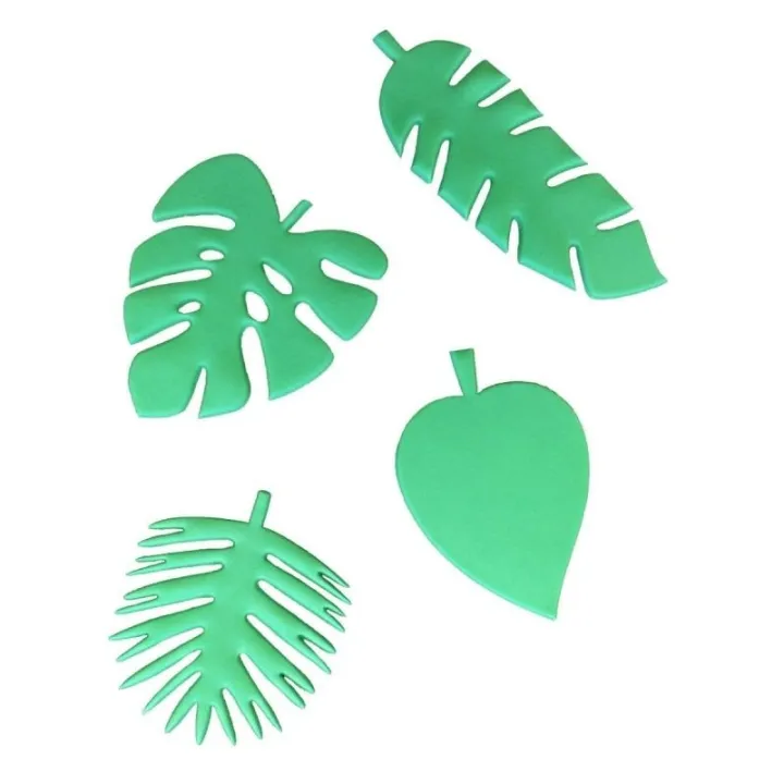 Set d'emporte-pièces Feuilles tropicales, 4 pièces