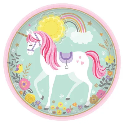 Pappteller Magic Unicorn Ø 23 cm, 8 Stück