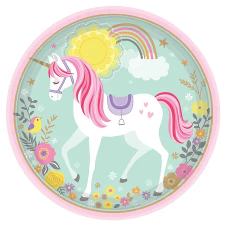 Pappteller Magic Unicorn Ø 23 cm, 8 Stück