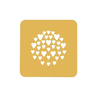 Silicone stencil hearts, 2 pieces