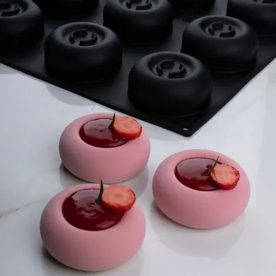 Silikonform Mini-Dessertring, 12 Stück