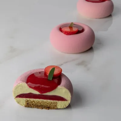 Silikonform Mini-Dessertring, 12 Stück