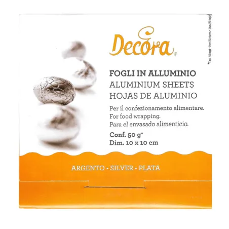 Foglio di alluminio cioccolato argento, 150 pezzi