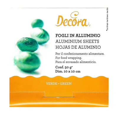 Aluminium Folie Schokolade Grün, 150 Stück