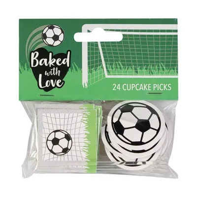 Cupcakes Topper Fussball, 24 Stück