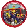 Round foil balloon Sam the fireman, Ø 43 cm