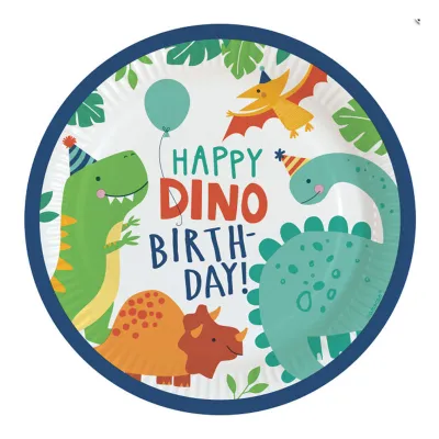 Pappteller Dino Ø 23 cm, 8 Stück