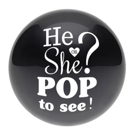 He or She giant balloon to fill with confetti, ⌀ 61cm