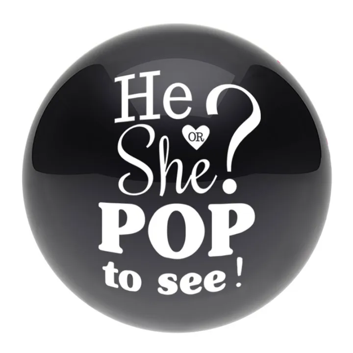 He or She giant balloon to fill with confetti, ⌀ 61cm
