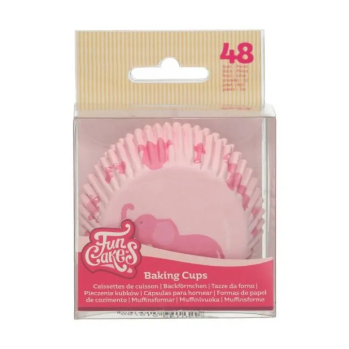FunCakes Moules à cupcakes rose bébé, 48 pièces