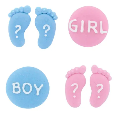 Zuckerdekoration Boy or Girl, 12 Stück