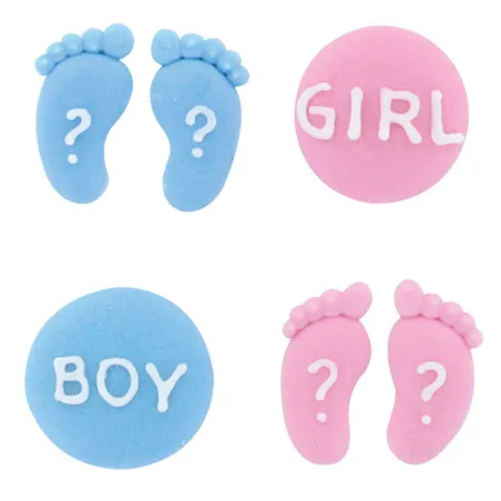 Boy or girl sugar decoration, 12 pieces