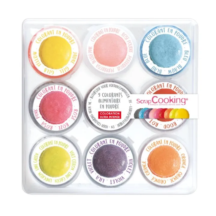 Food coloring in powder form, 9 pieces