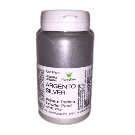 Peinture en poudre argent métallique, 25g