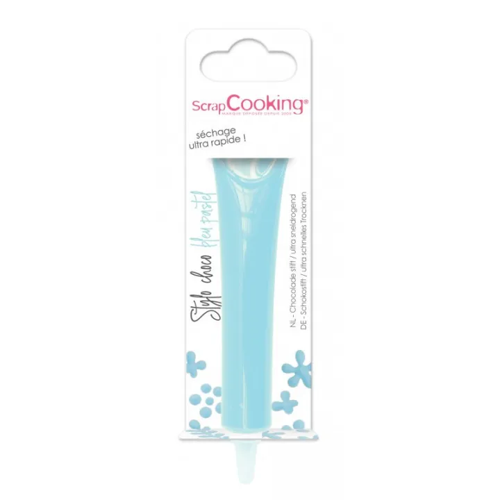 Schokoladenstift Hellblau – 25 g Schreibschokolade zum Dekorieren und Beschriften von Gebäck | miniSchoggi