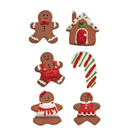 Sugar decoration gingerbread men, 6 pieces