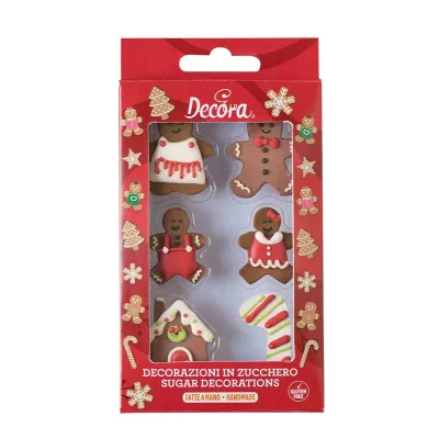 Sugar decoration gingerbread men, 6 pieces