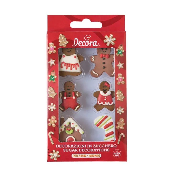 Sugar decoration gingerbread men, 6 pieces