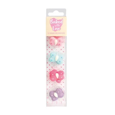 Décoration en sucre Papillons, 12 pièces